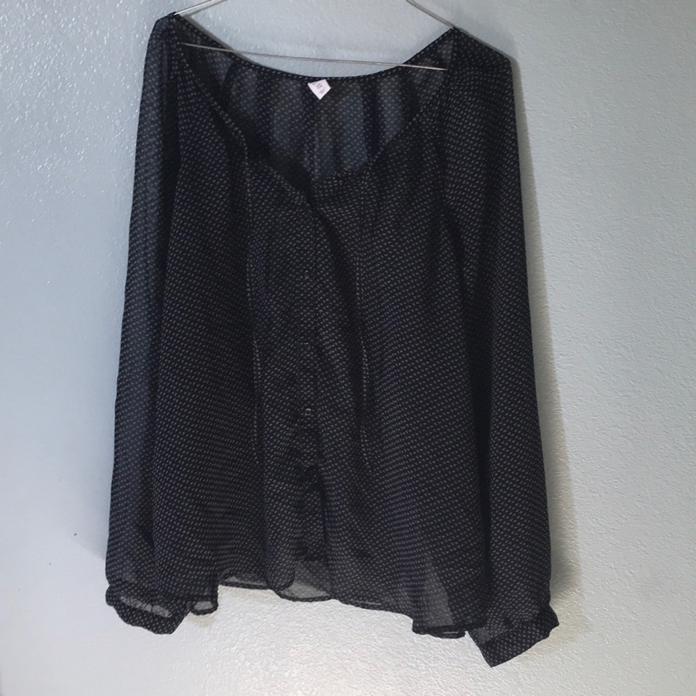Old Navy Black Long Sleeved Blouse